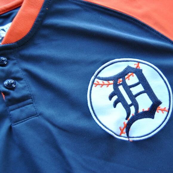Detroit Tigers MLB Genuine Merchandise Large Navy Blue w/ Orange Sleeves - Picture 2 of 6
